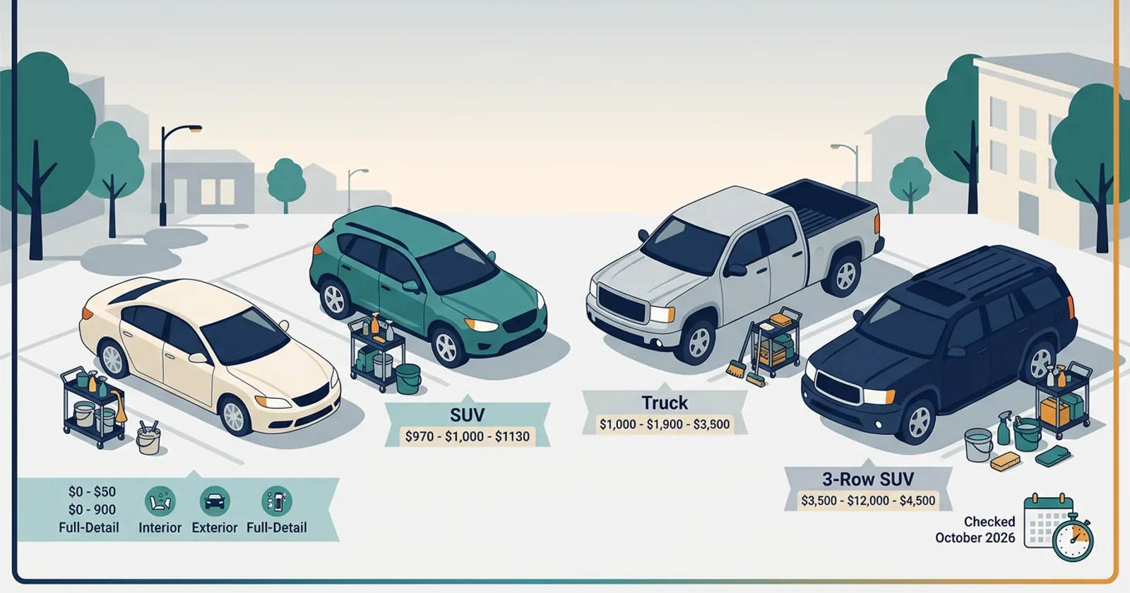 Illustration for Mobile Detailing Cost by Vehicle Size